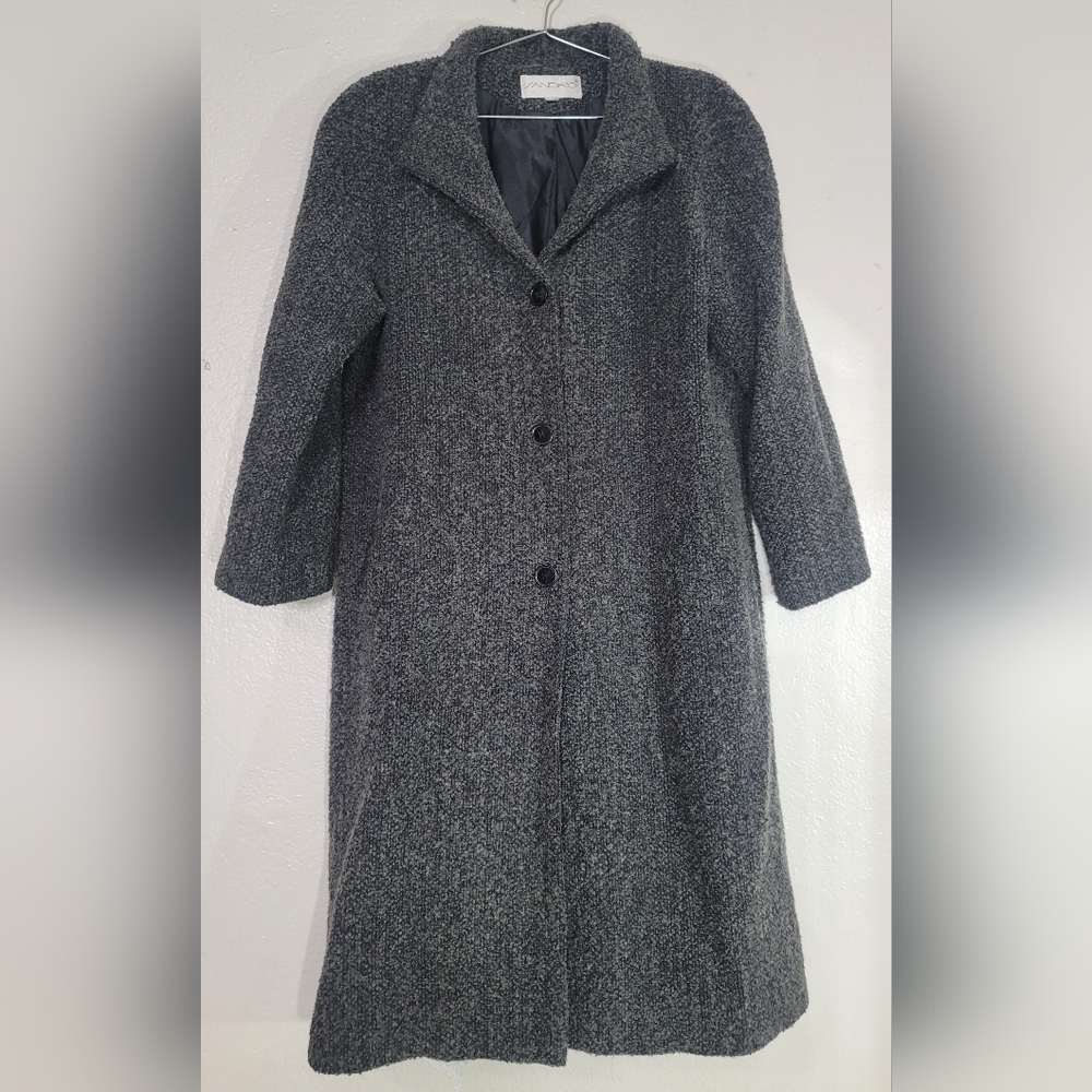 Dark Gray Wool Trench Coat by Sandro